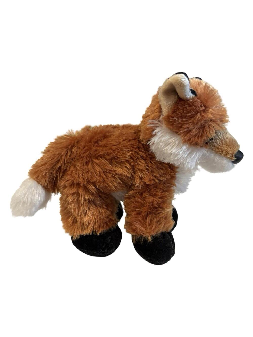 Aurora Fox 8" Plush Floppie Soft Red Fox Black Paws Ears Stuffed Animal Toy
